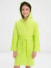 Салатовый халат детский, тонкий, из односторонней махры, для бассейна
