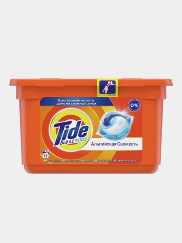 Капсулы для стирки Tide "Альпийская свежесть", 15капсул х 22.8 г