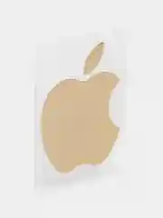 Золотой металлическая наклейка-стикер "Яблоко iPhone" на телефон