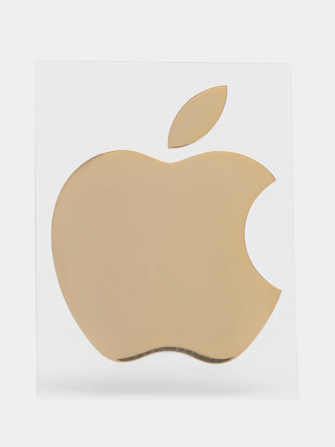 Золотой металлическая наклейка-стикер "Яблоко iPhone" на телефон