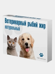 Рыбий жир для кошек и собак, 100 капсул