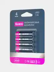 Батарейки алкалиновые щелочные Olmio AAA LR03 4шт