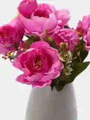 Фиолетовый искусственные цветы пионы, камелии, розы, букет