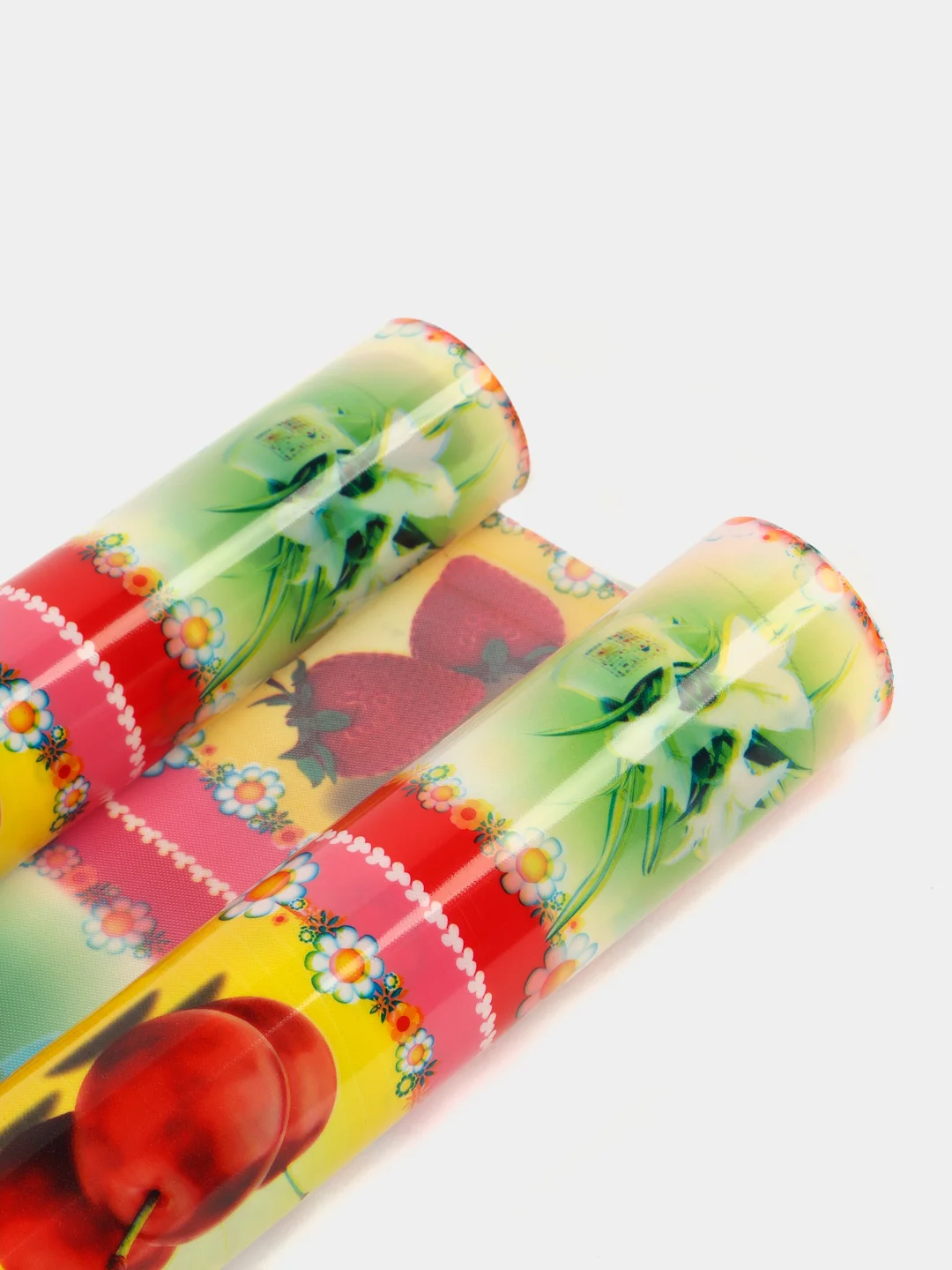 Красный силиконовая скатерть с рисунком (гибкое стекло, защитная пленка) на стол, 100х120см, рулон