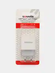 Быстрое зарядное устройство для iPhone (220В) Sonnen, порт Type-C, выходной ток 2A, 455507