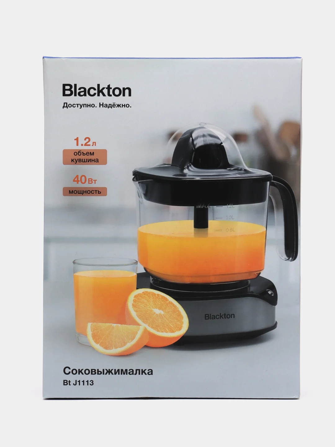 Черный соковыжималка электрическая Blackton Bt J1113 ДЛЯ ЦИТРУСОВЫХ, объём 1.2 л