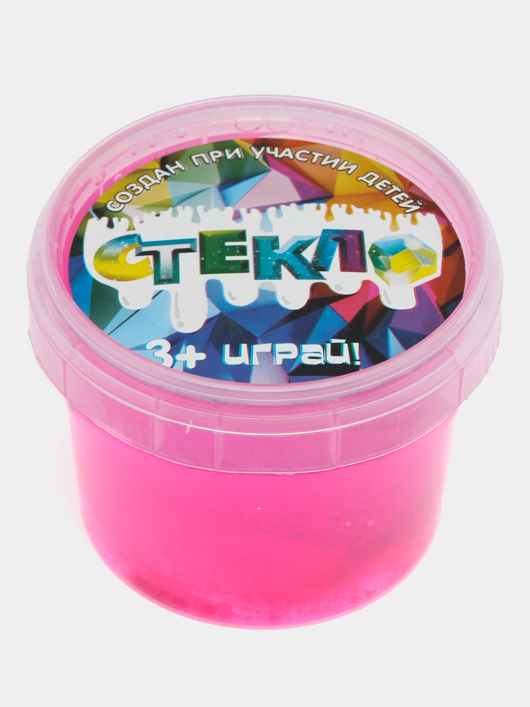 Вишнёвый слайм Стекло с Блёстками Party Slime лизун
