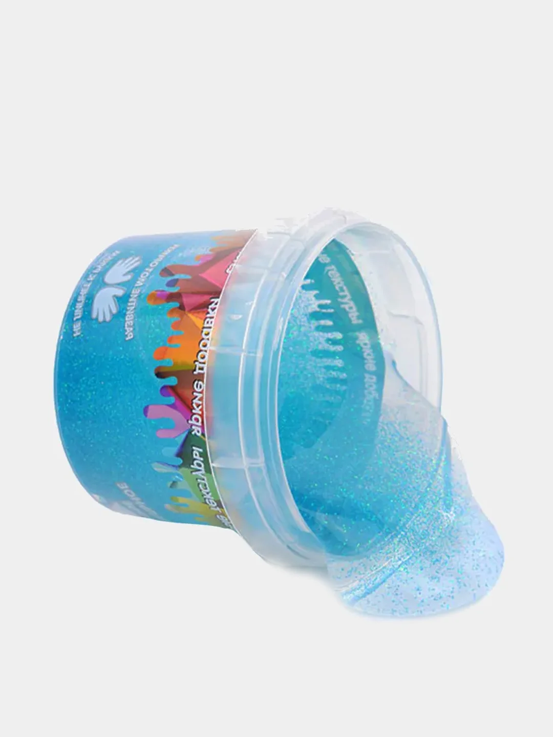 Лазурный слайм Стекло с Блёстками Party Slime лизун