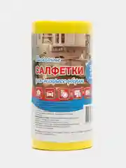 Желтый салфетки / тряпки для уборки в рулоне 30шт вискозные (18*18см)