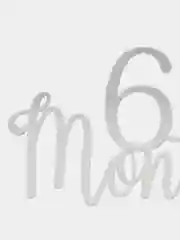 Серебряный топпер #Т55 "6 Months", из акрила для украшения торта (на полгодика ребенку, 6 месяцев)
