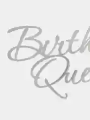 Серебряный топпер #56 "Birthday Queen" из акрила для торта на день рождения боковой / торцевой