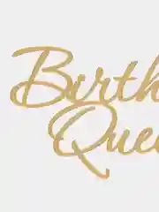 Золотой топпер #56 "Birthday Queen" из акрила для торта на день рождения боковой / торцевой