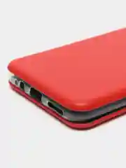 Красный чехол-книжка для Tecno Spark 8P Красная с карманом для карт и денег с магнитным креплением