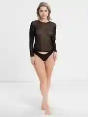 Черный лонгслив в сеточку