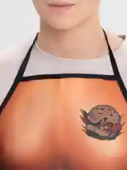 Коралловый меланж мужской фартук с рисунком