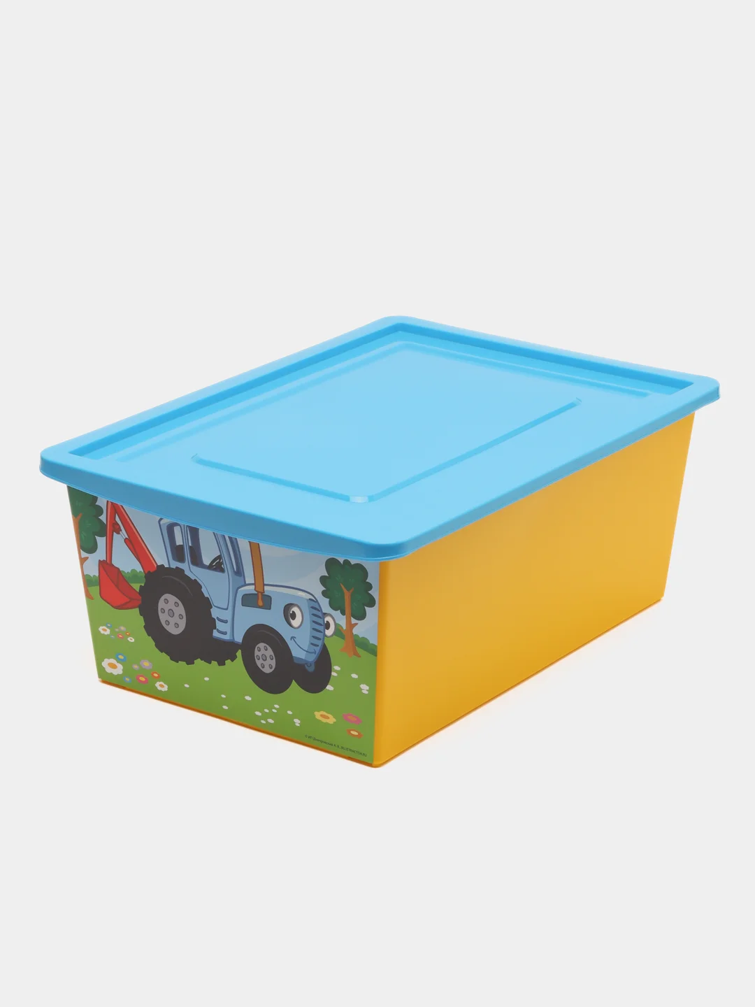 Ящик для игрушек, с крышкой, "Синий трактор", объём 30 л