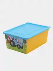 Ящик для игрушек, с крышкой, "Синий трактор", объём 30 л