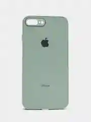 Мятный чехол силиконовый со стеклянной панелью для iPhone 7 Plus / iPhone 8 Plus