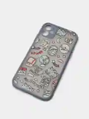 Голубой чехол для айфон (iPhone) 11 / 12 / 13 Pro Max про макс пластиковый с принтом