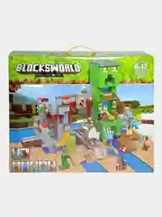 Конструктор по мотивам игры Майнкрафт Blocksworld "Шахта", 1014 деталей, совместим с Лего