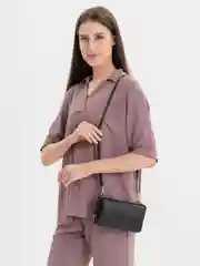 Черный женская сумка клатч из экокожи