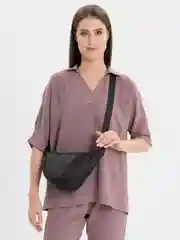 Черный сумка через плечо, бананка