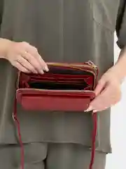 Красный женская сумка клатч из экокожи