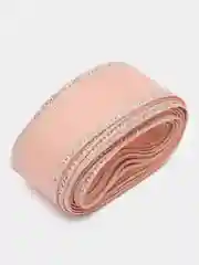 Пастельно-коралловый репсовая лента с люрексом 25 мм, 4 метра