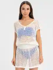 Белый пляжная туника