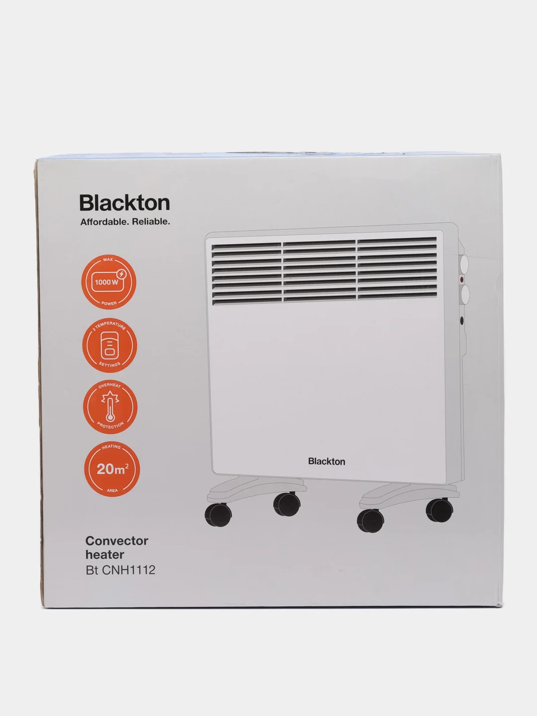 Белый обогреватель конвекторный Blackton Bt CNH1112, 2 режима, 1000 Вт