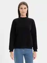 Черный свитшот утепленный, с горловиной