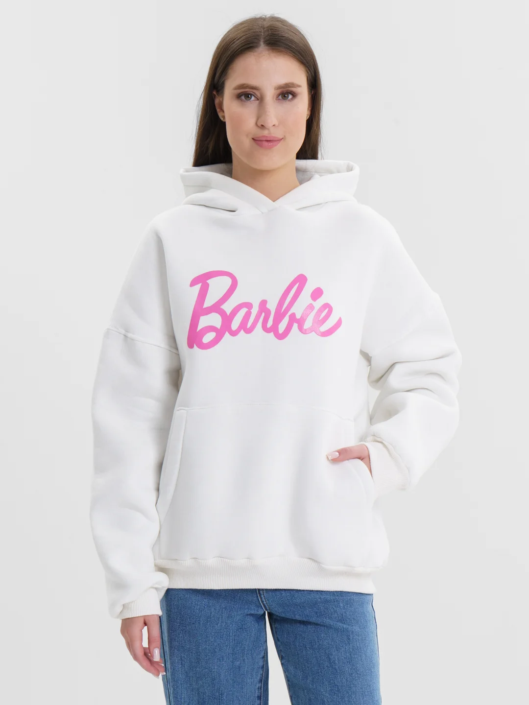 Белый женская кофта. Свитер. Худи Barbie