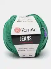 Тёмно-зелёный пряжа YarnArt Jeans 55% Хлопок 45% Акрил 50г 160м ( Часть 2) Ярн Арт Джинс