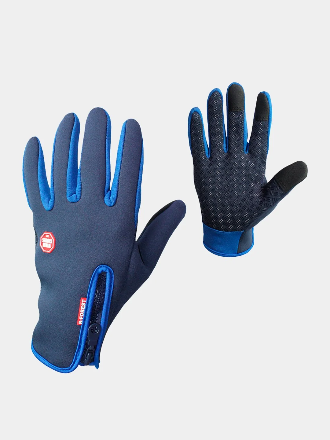 Синий спортивные сенсорные демисезонные перчатки (unisex)