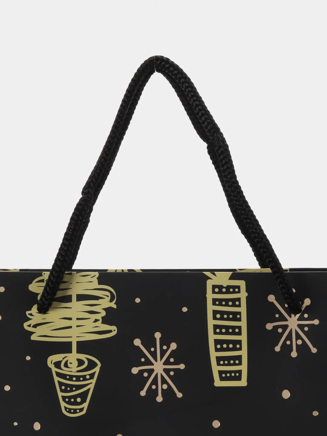 Пакет подарочный новогодний, для подарка ЗОЛОТАЯ СКАЗКА "Black&Gold", фольга, 608236