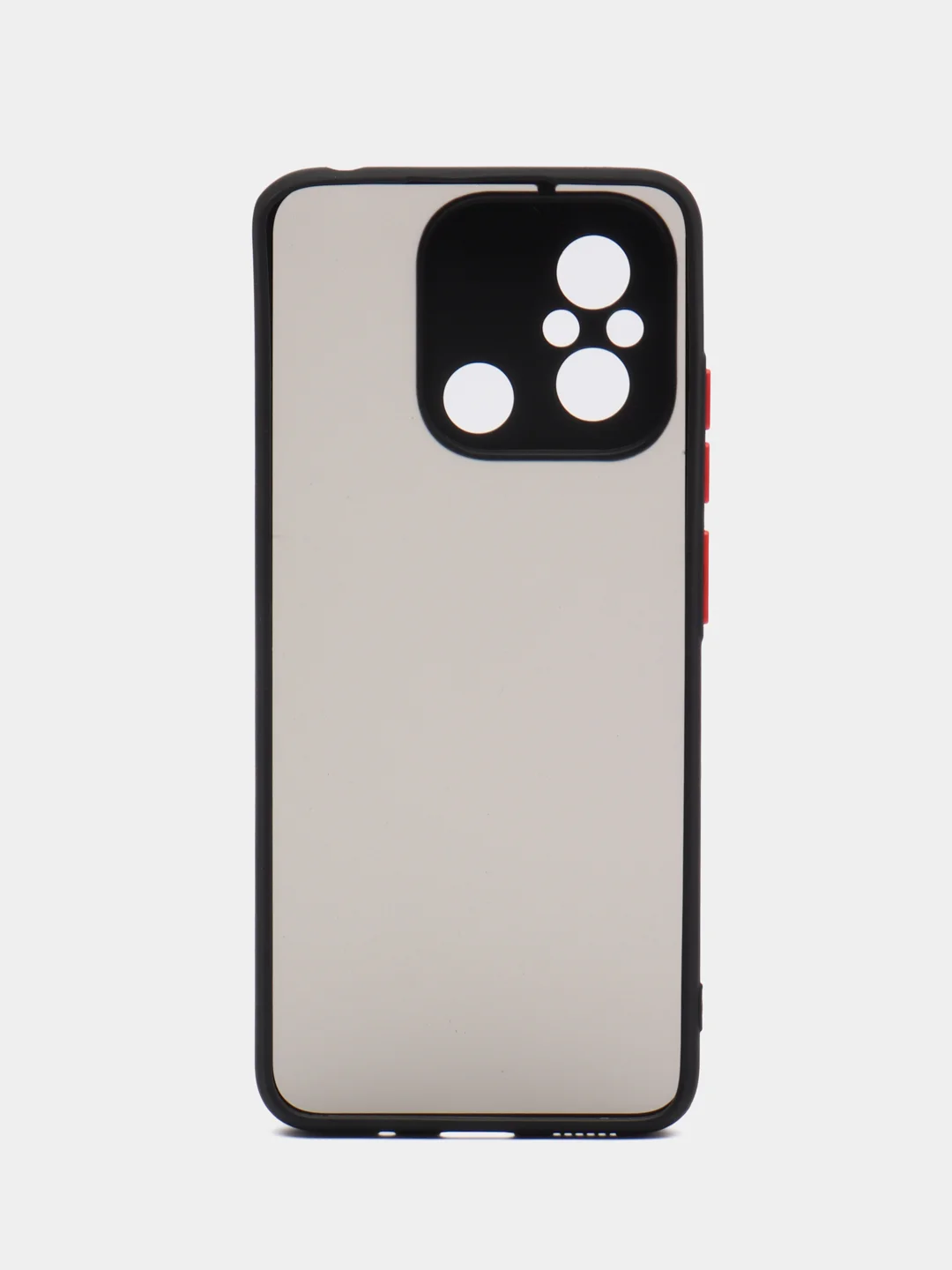 Черный чехол для Xiaomi Redmi 12C / Сяоми Редми 12С, пластиковый, матовый, с цветными кнопками