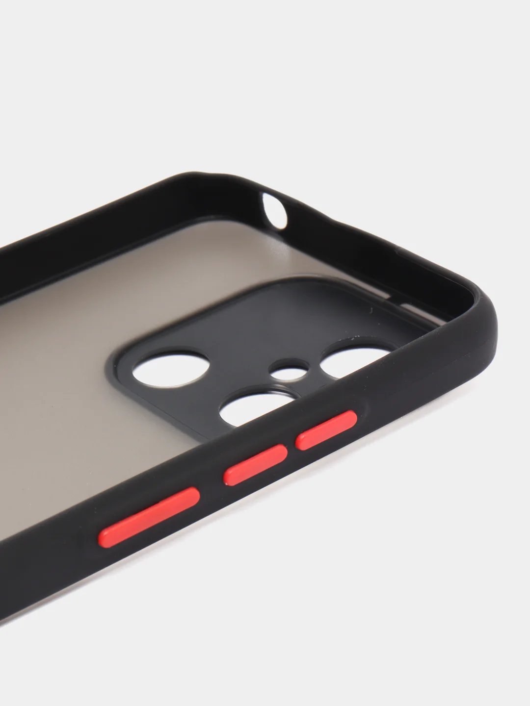 Черный чехол для Xiaomi Redmi 12C / Сяоми Редми 12С, пластиковый, матовый, с цветными кнопками