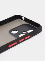 Черный чехол для Xiaomi Redmi 12C / Сяоми Редми 12С, пластиковый, матовый, с цветными кнопками