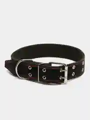 Ошейник комбинированный, кожа, брезент, 83 х 4.5 см, ОШ 50-70 см, чёрный