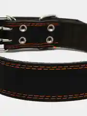 Ошейник комбинированный, кожа, брезент, 83 х 4.5 см, ОШ 50-70 см, чёрный