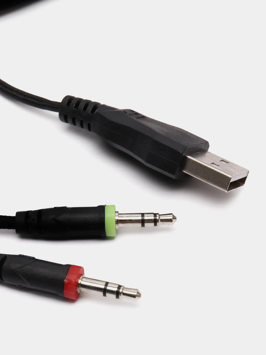 Синий игровая полноразмерная гарнитура RGB, проводные наушники, USB, 2 х 3.5, переходник
