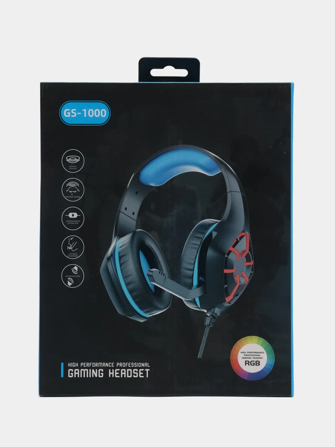 Синий игровая полноразмерная гарнитура RGB, проводные наушники, USB, 2 х 3.5, переходник
