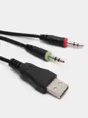 Игровая полноразмерная гарнитура RGB, проводные наушники, USB, 2 х 3.5, переходник