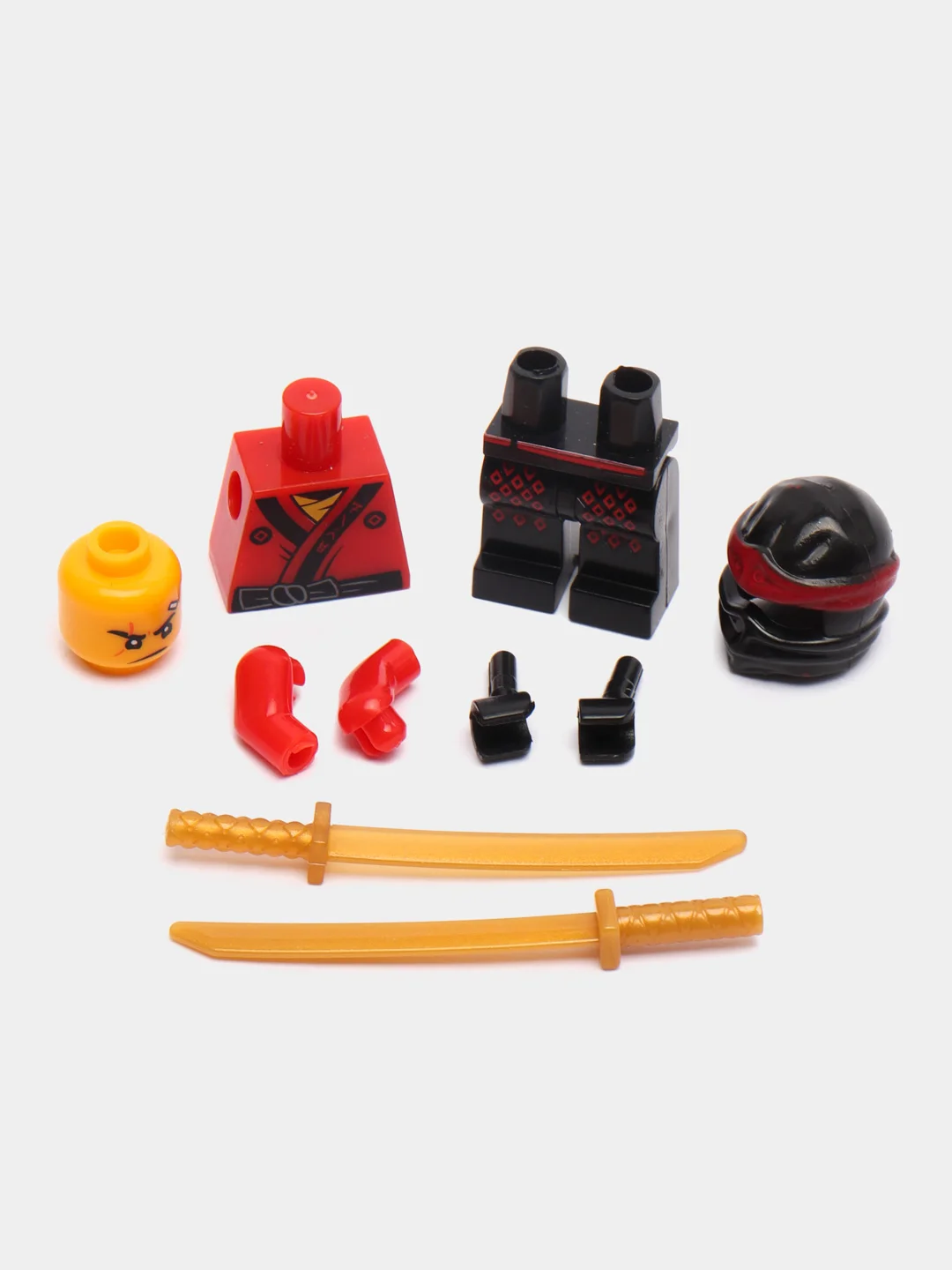 Красный конструктор блочный Ninja: 4 в 1, для мальчика, герои ниндзя, совместим с лего