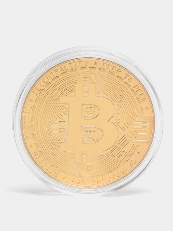 Монета Биткоин / Bitcoin / Сувенирная монета / Сувенир