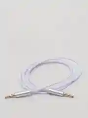 Белый аудиокабель AUX, 3,5мм, jack,плетенный шнур