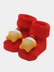 Алый носки детские новогодние, пинетки махровые нескользящие