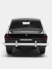 Черный машина ГАЗ-2401 ВОЛГА 12 см, Технопарк, открываются передние двери багажник, металлическая