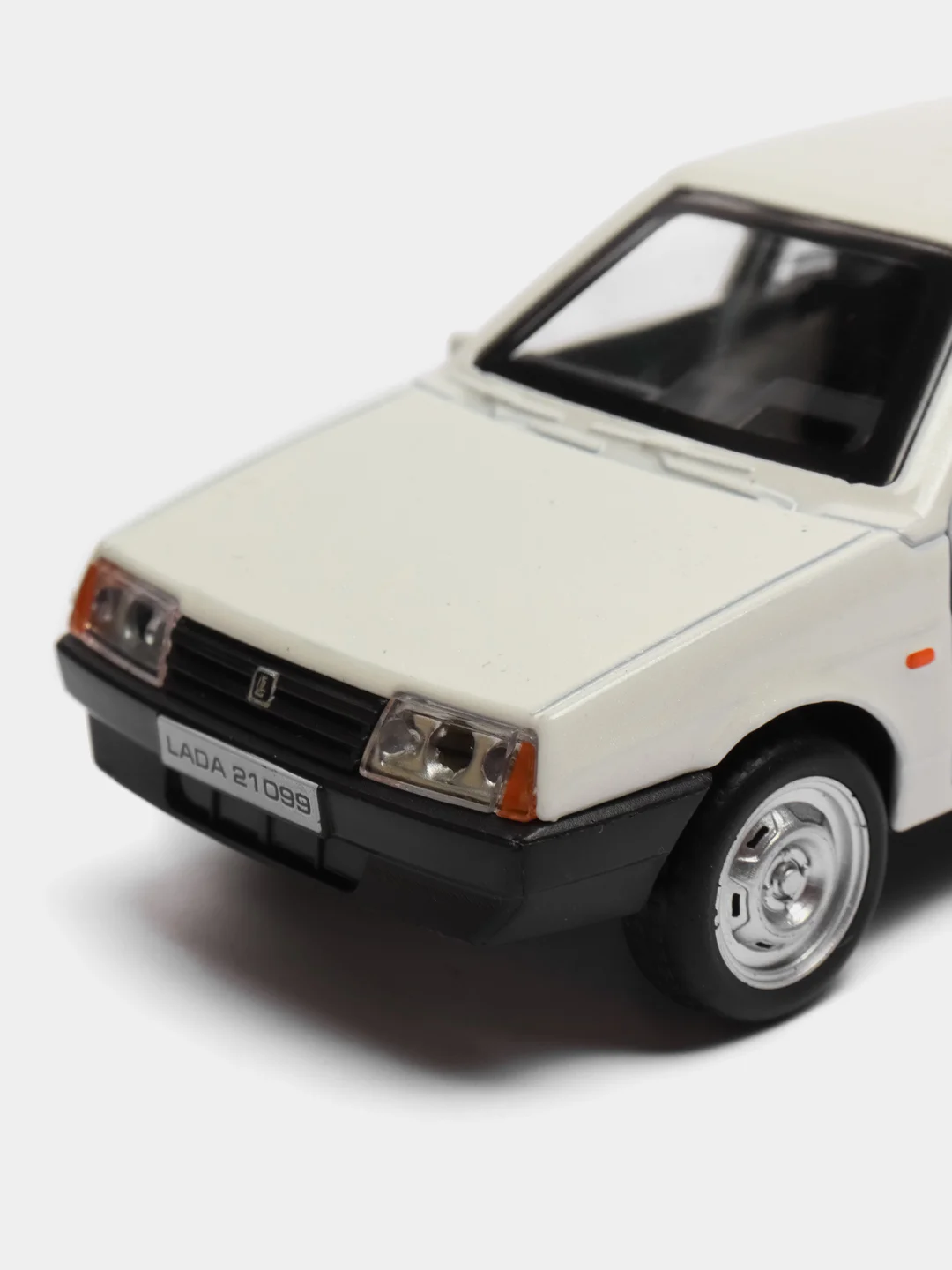 Белый машина LADA-21099, 12 см, Технопарк, металлическая, открываются передние двери и багажник