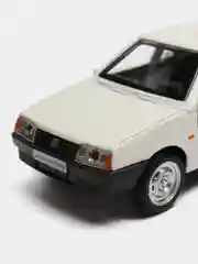 Белый машина LADA-21099, 12 см, Технопарк, металлическая, открываются передние двери и багажник